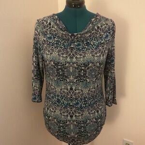 Talbots Draped Neck Knit Top